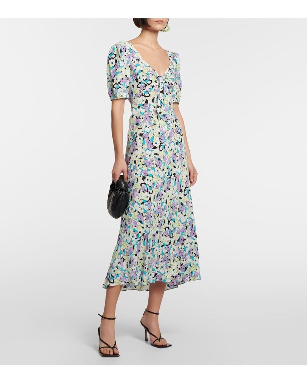 Diane von Furstenberg Blue Fiona Cotton Midi Dress