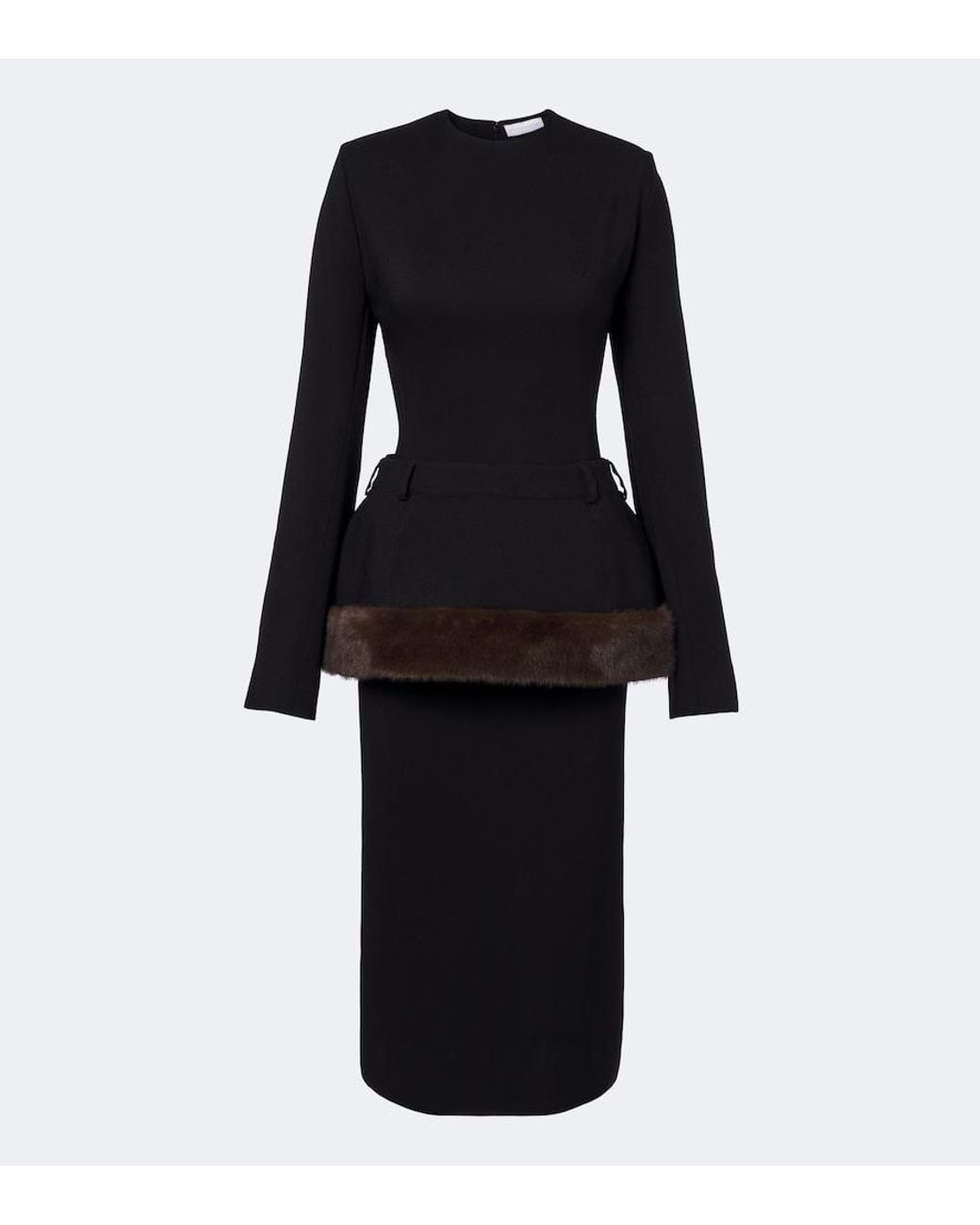 Stella McCartney Black Peplum Midi Dress