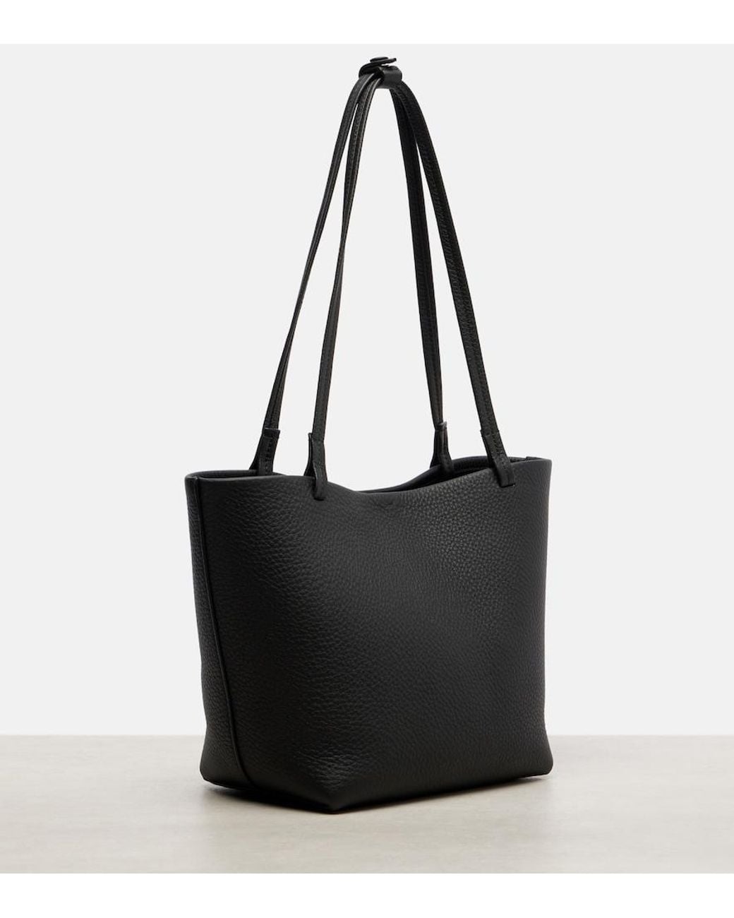 The Row Black Park Medium Leather Tote Bag