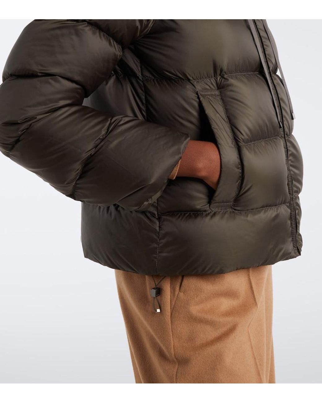 Max Mara Gray The Cube Hooded Puffer Jacket