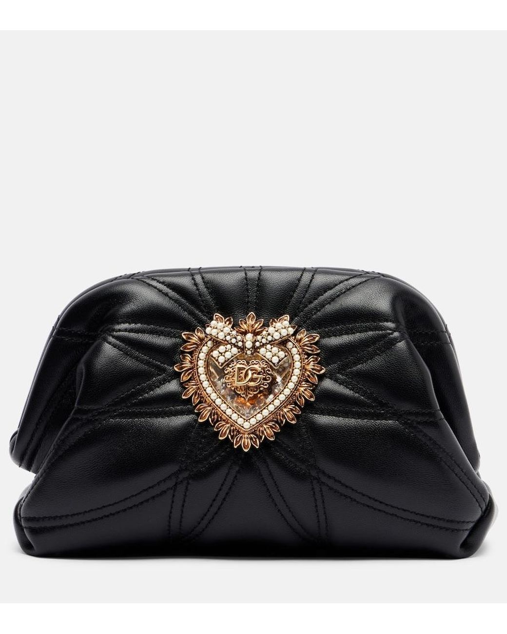 Borsa A Spalla Devotion Small di Dolce & Gabbana in Black