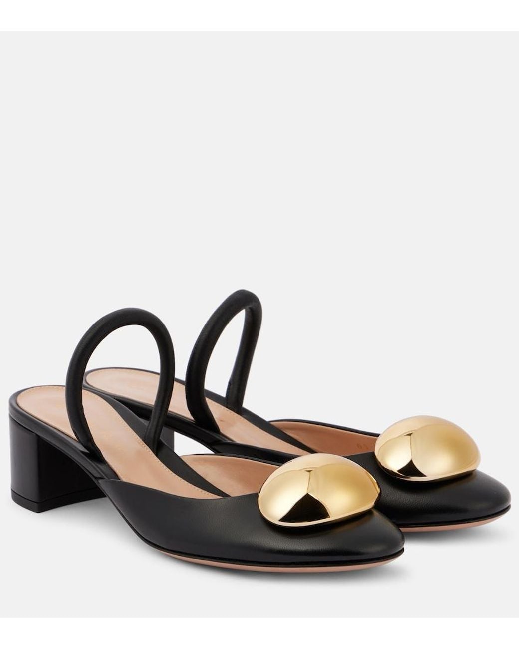 Gianvito Rossi Black Sphera 45 Leather Pumps