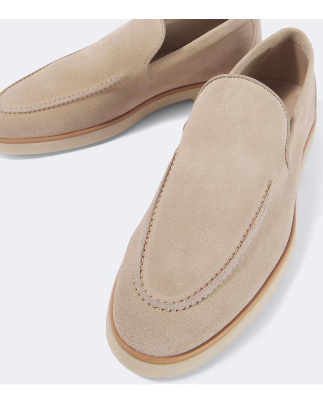 Magnanni Shoes White Calpe Suede Loafers for men