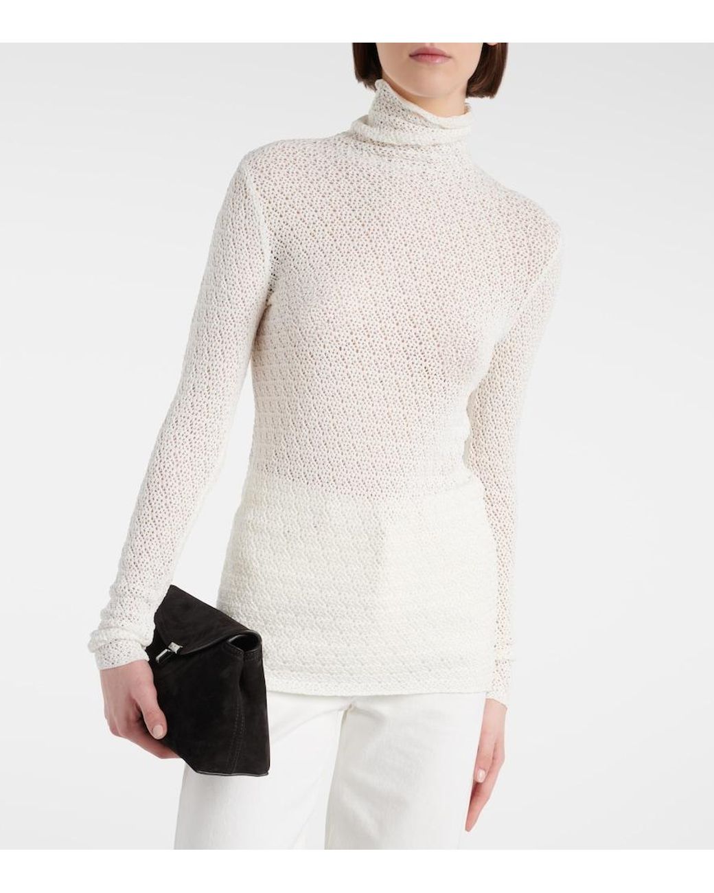 Totême White Crochet Top