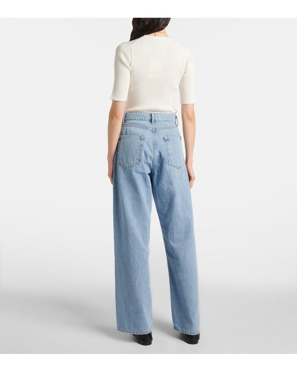 Rohe Blue Low-Rise Wide-Leg Jeans