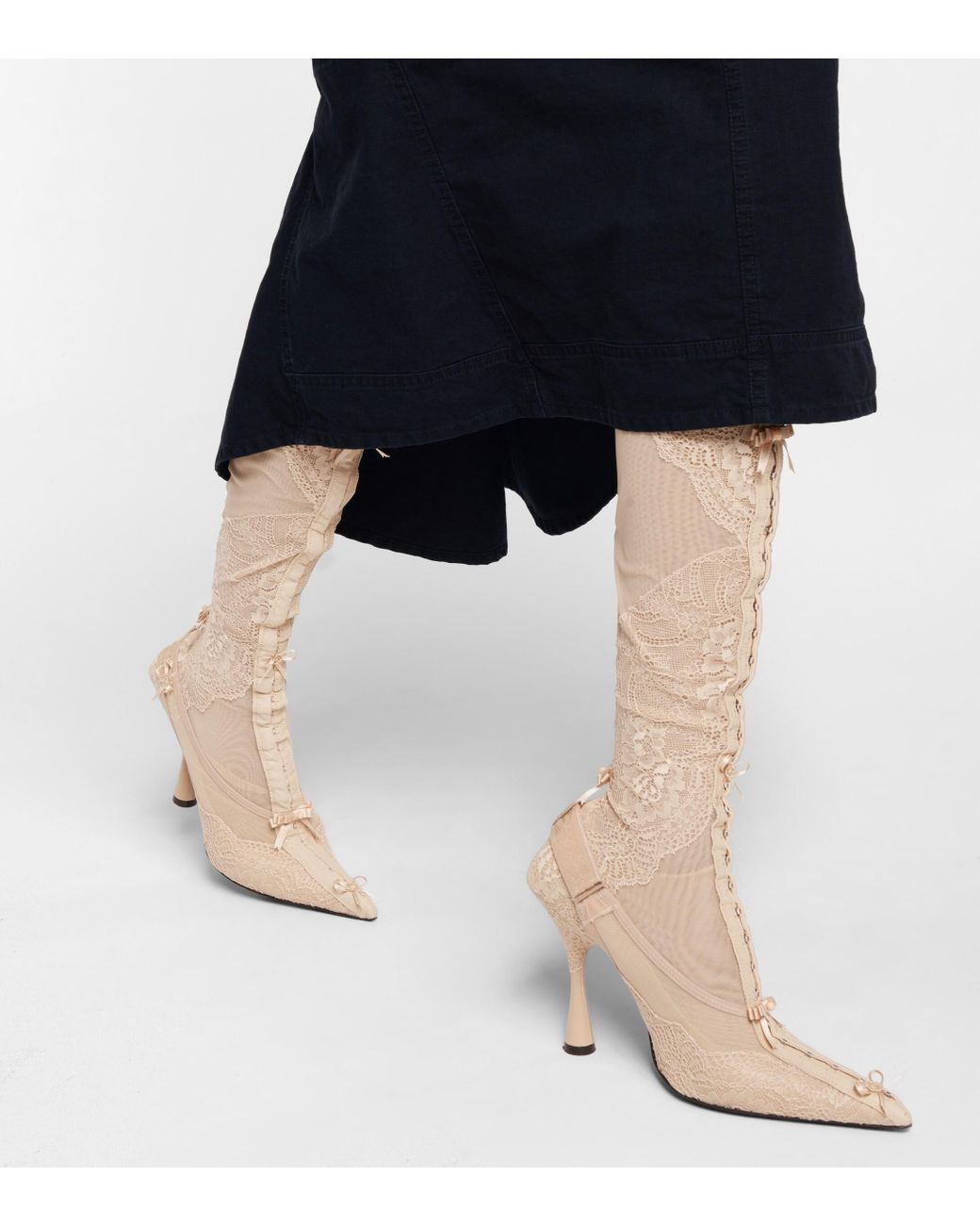 Balenciaga Lingerie Knife Over-the-knee Boots in Natural | Lyst