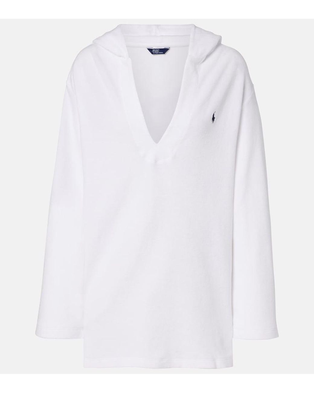 Polo Ralph Lauren White Cotton Terry Beach Cover-Up