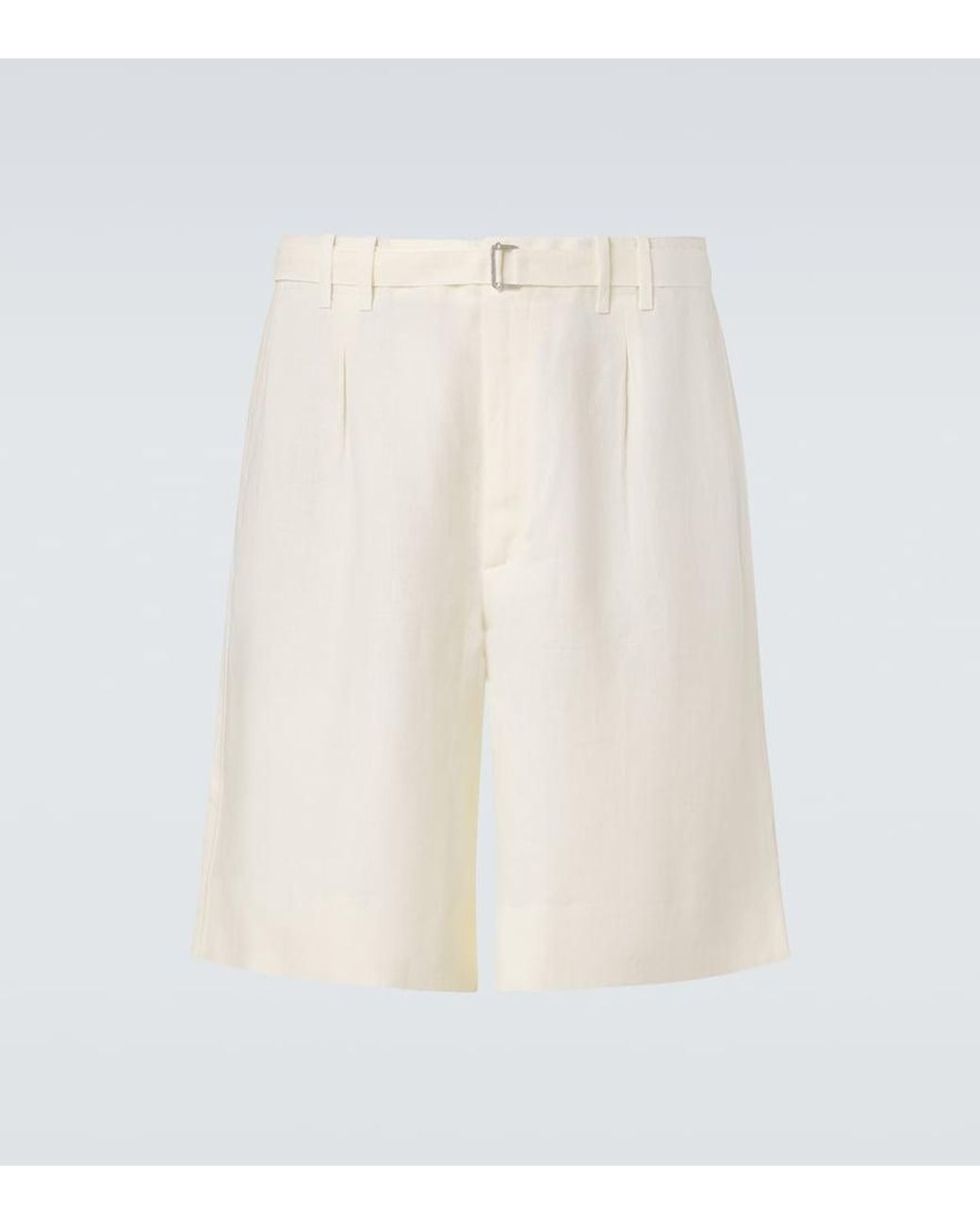 Bermudas De Lino Con Cinturon STÒFFA de hombre de color White