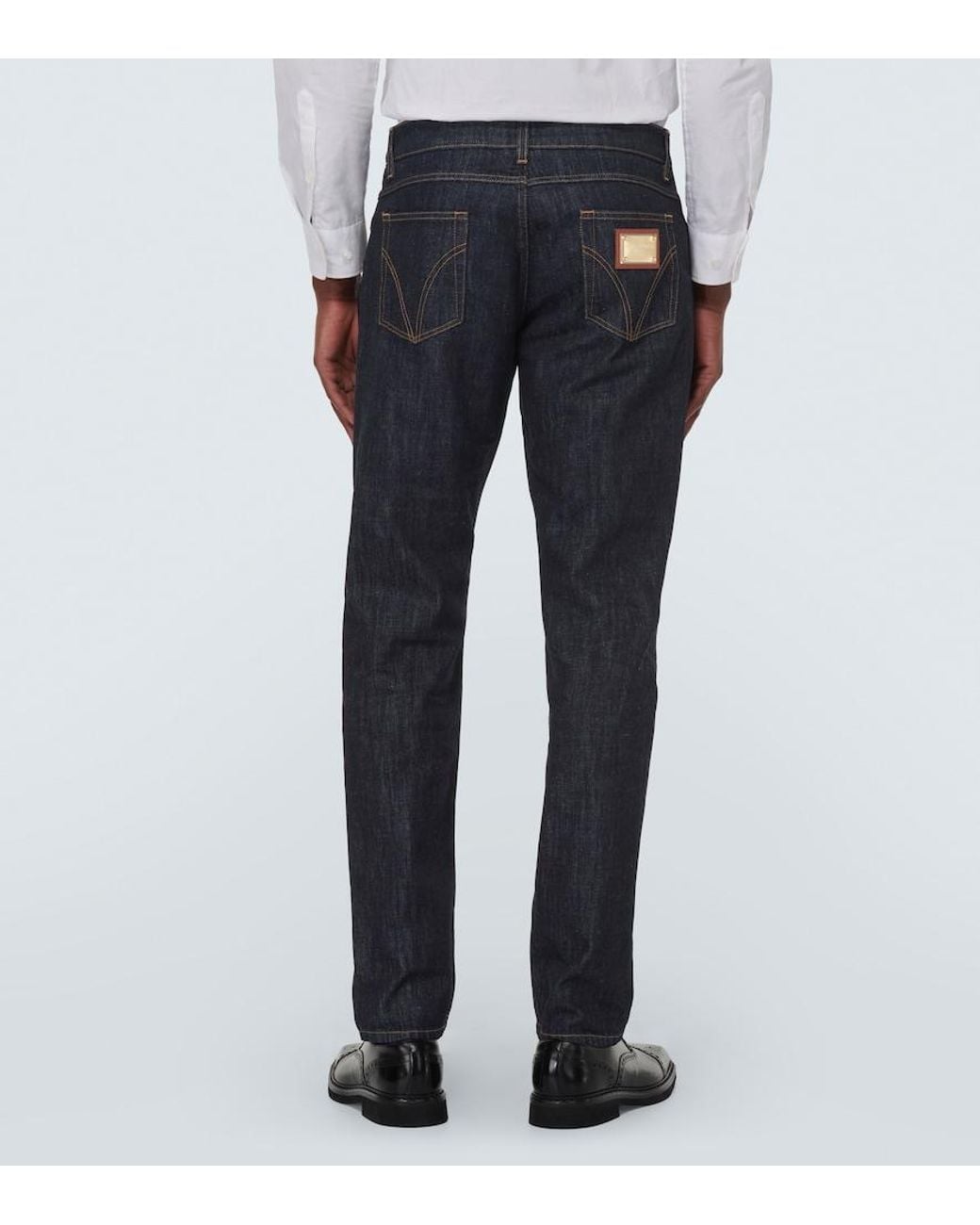 Dolce & Gabbana Blue Mid-Rise Slim Jeans for men