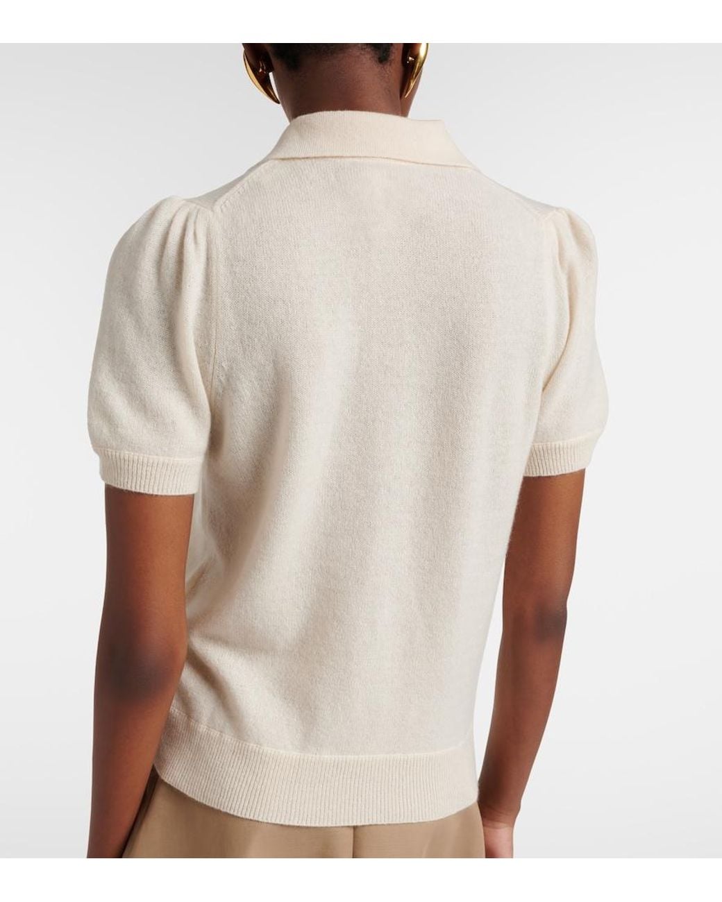 Jardin Des Orangers White Cashmere Polo Sweater