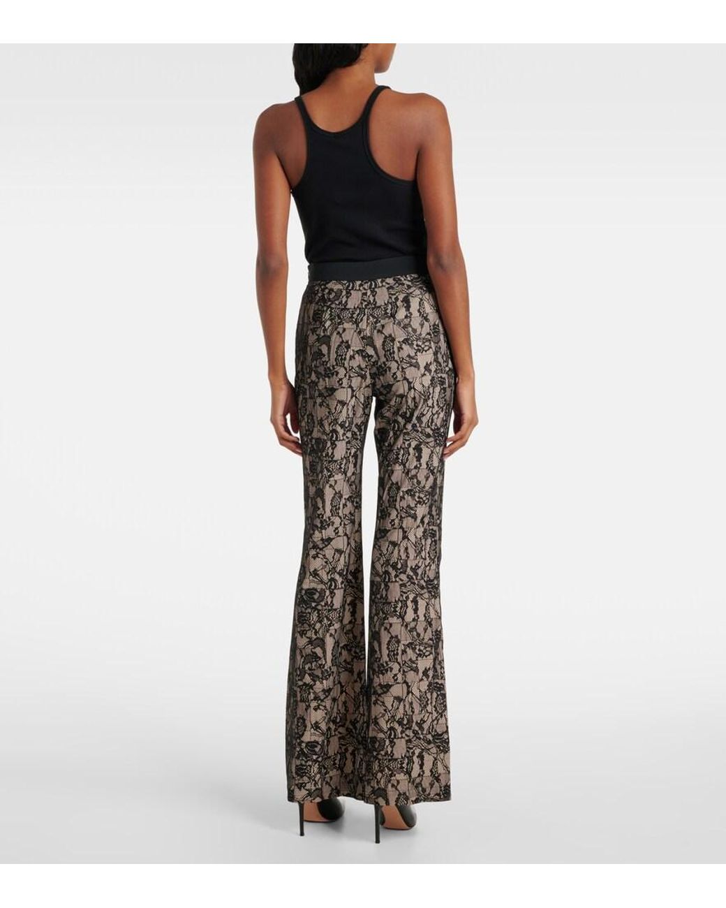 Joseph Black Tokyo Patchwork Lace Flared Pants