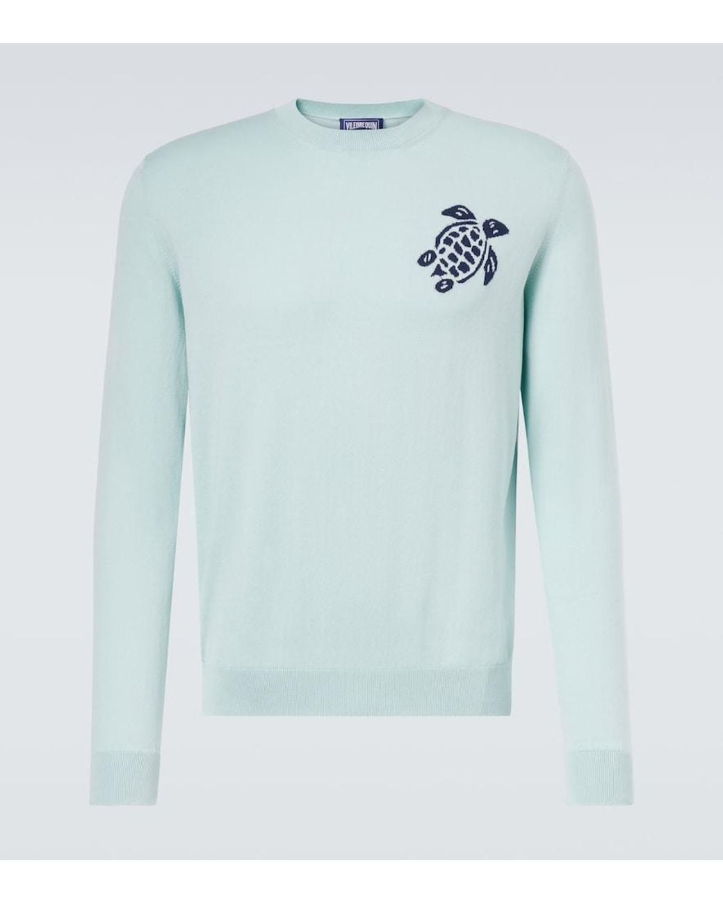 Vilebrequin Blue Jacquard Cotton Sweater for men