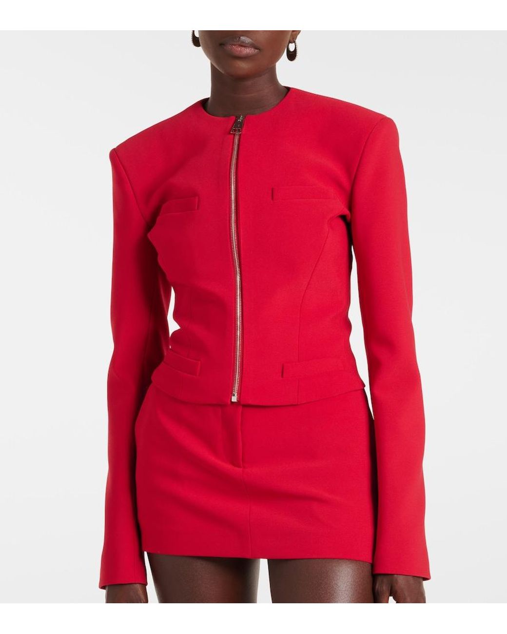 The Attico Red Crepe Jacket