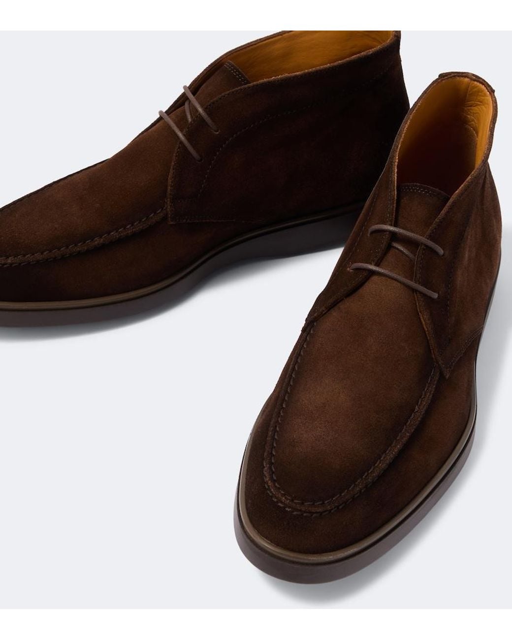 Magnanni Shoes Brown Lello Suede Desert Boots for men