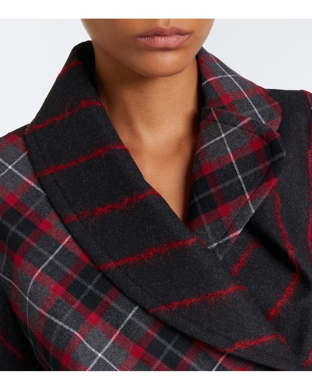Vivienne Westwood Black Stormy Peplum Tartan Wool Jacket