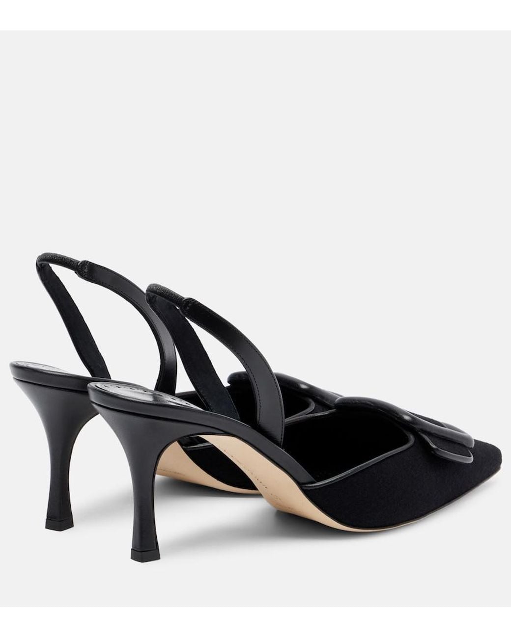 Manolo Blahnik Black Mayslibi 70 Slingback Pumps