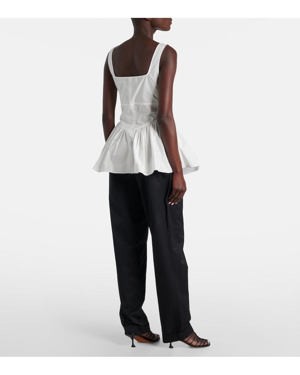 Proenza Schouler White Label Bader Cotton-Blend Poplin Top