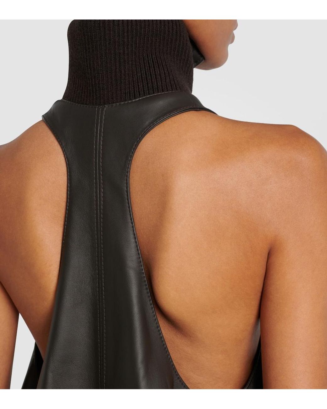 Jacquemus Black Triangle Leather Minidress