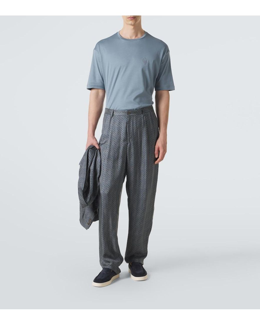 Giorgio Armani Blue Cotton Jersey T-Shirt for men