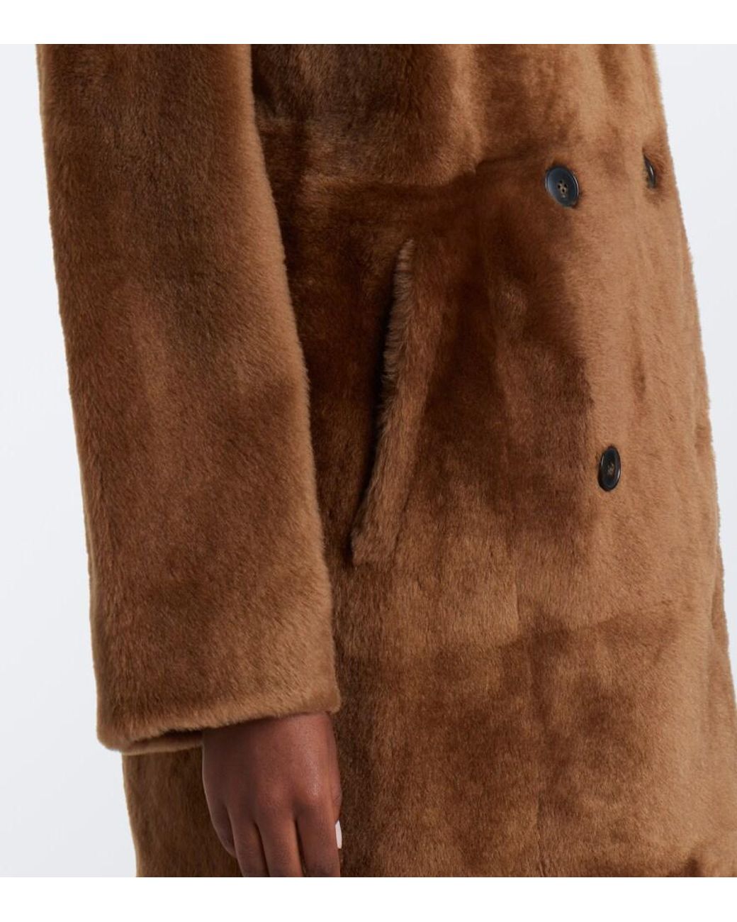 Yves Salomon Brown Reversible Shearling And Leather Coat
