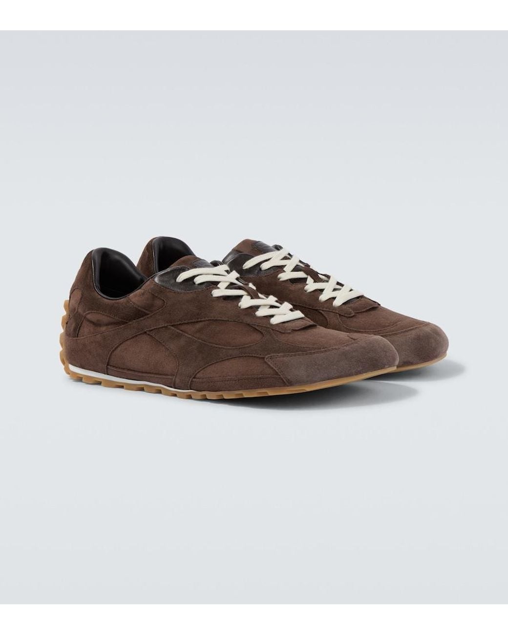 Bottega Veneta Brown Orbit Flash Suede Sneakers for men
