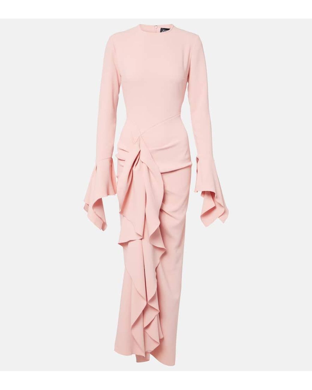Solace London Della Draped Gown in Pink | Lyst
