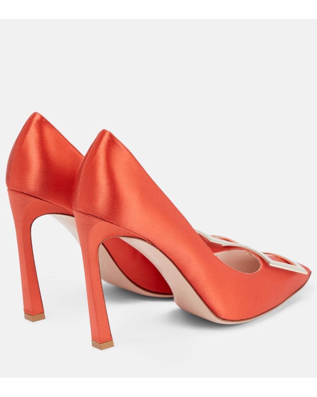 Roger Vivier Red Trompette Satin Pumps