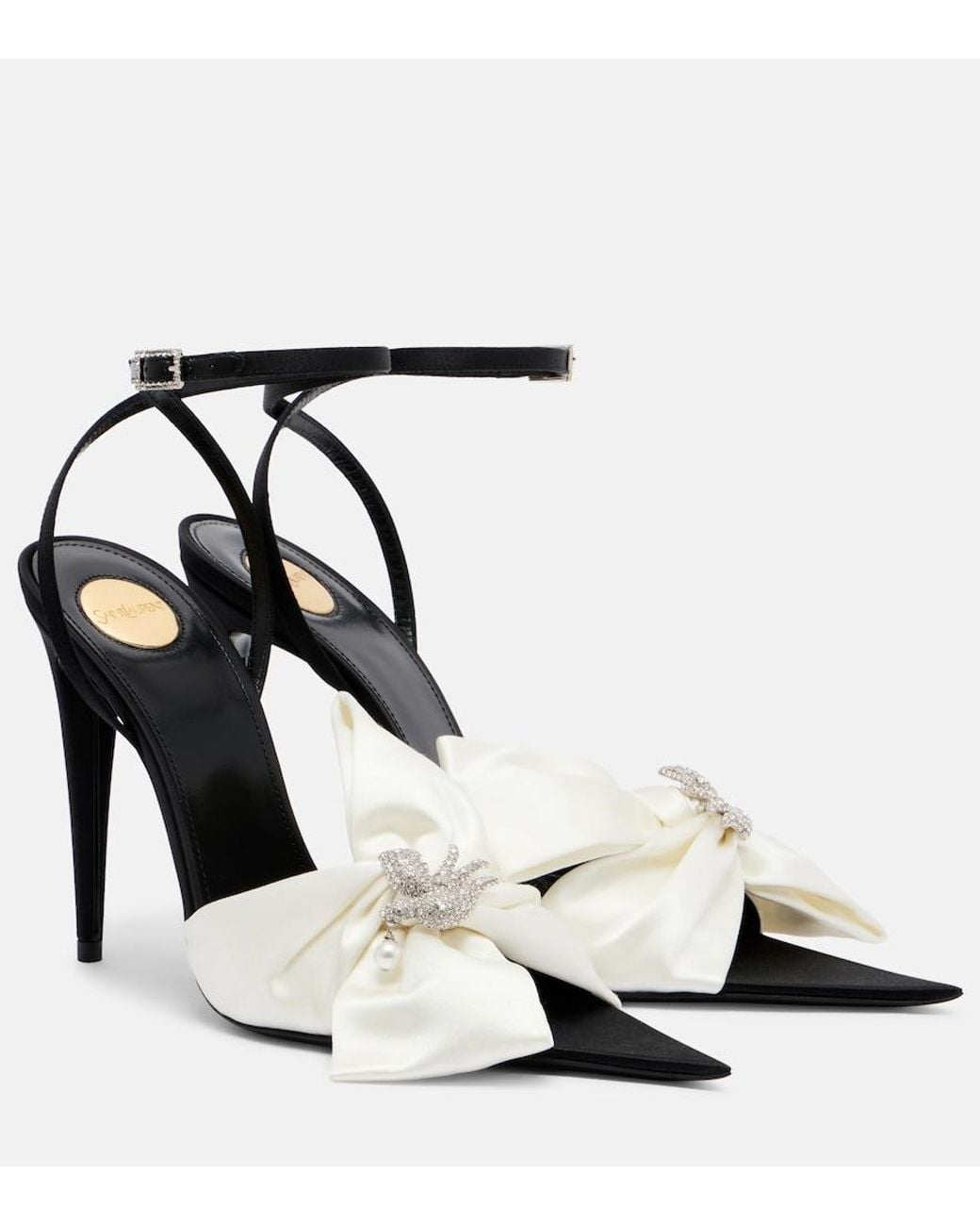 Saint Laurent White Dove Embellished Sandals