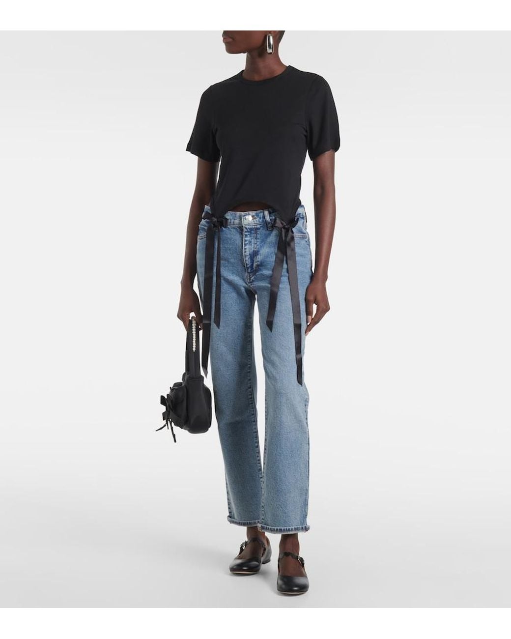 FRAME Blue The Borrowed Straight Jeans