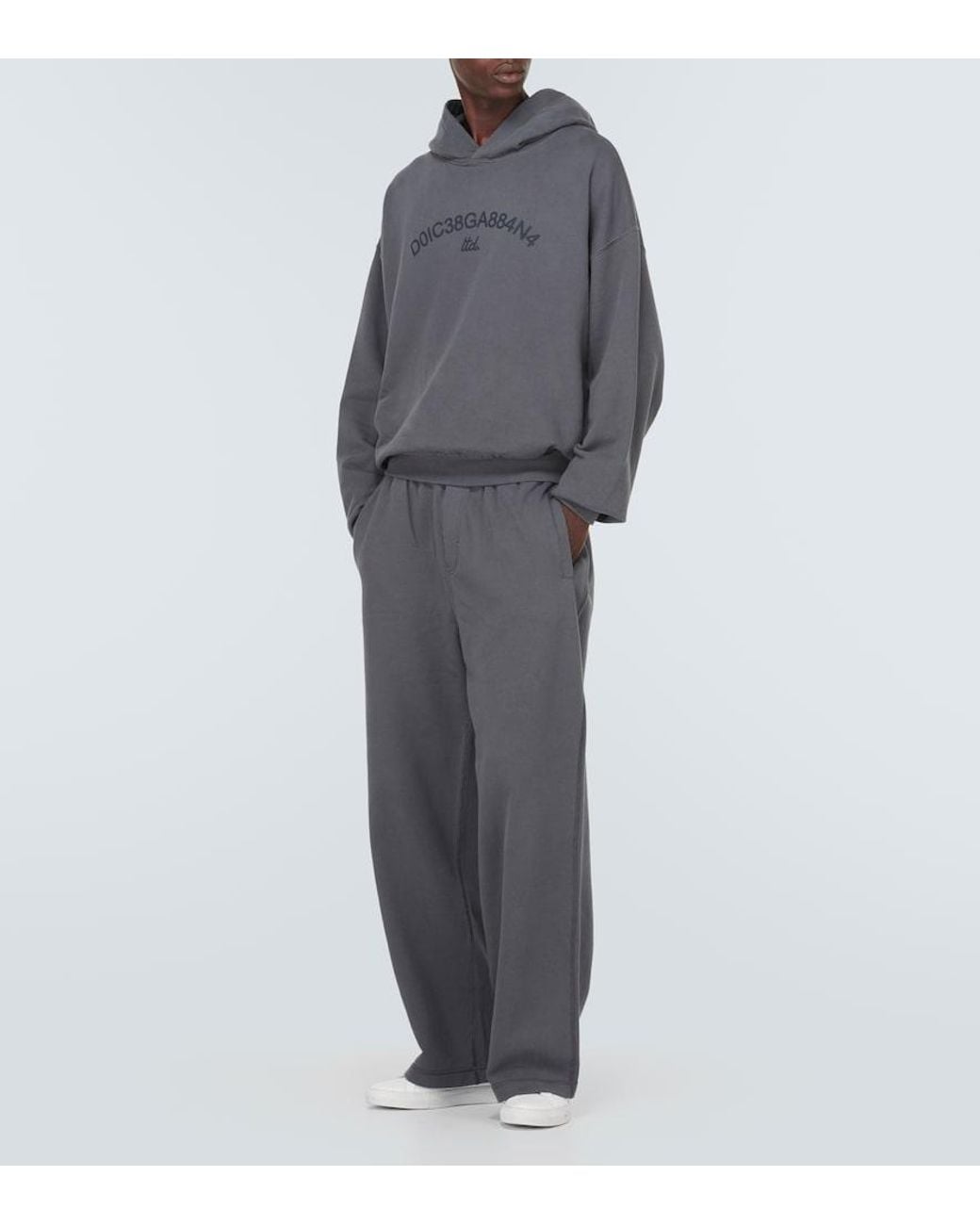 Dolce & Gabbana Gray Cotton Jersey Sweatpants for men