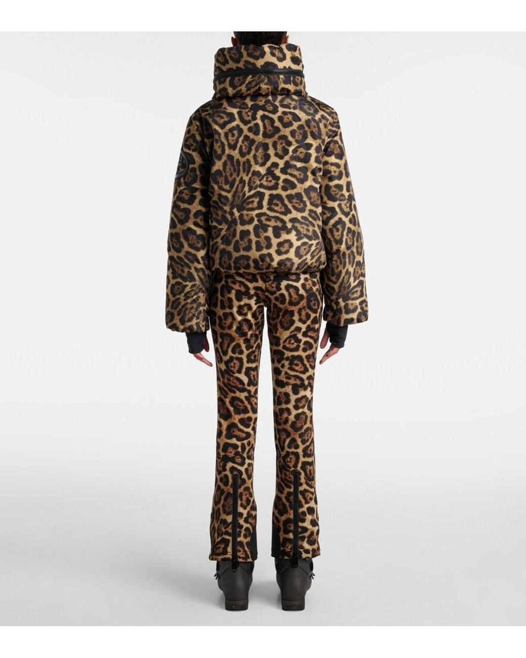 Goldbergh Black Pantera Leopard-Print Down Ski Jacket