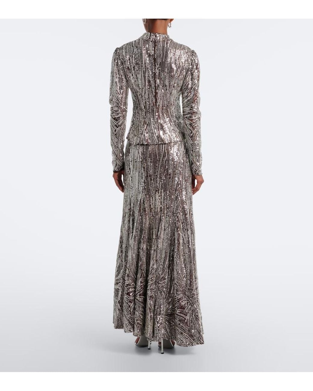 Rabanne Brown Sequined Maxi Skirt