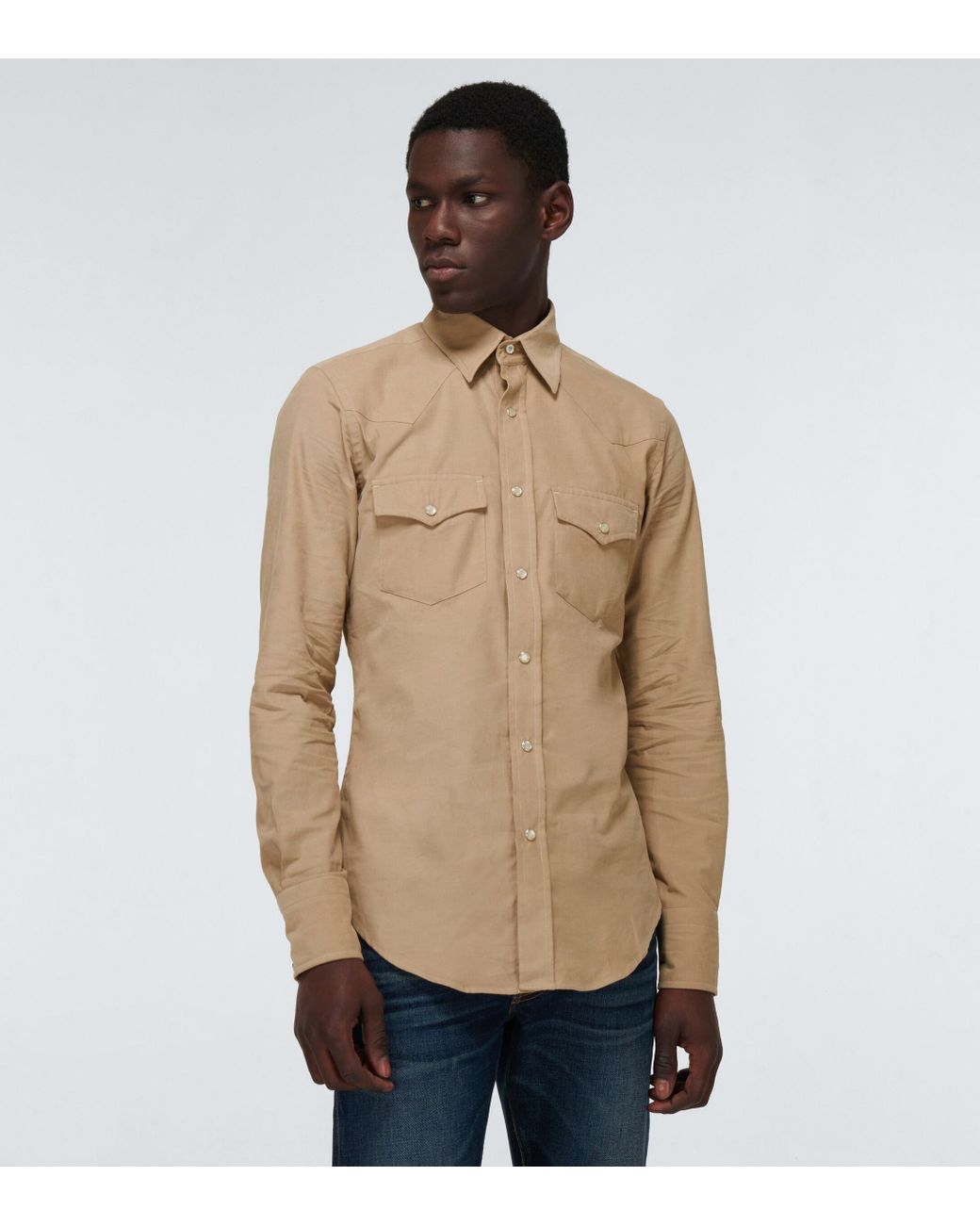 mens tan corduroy shirt
