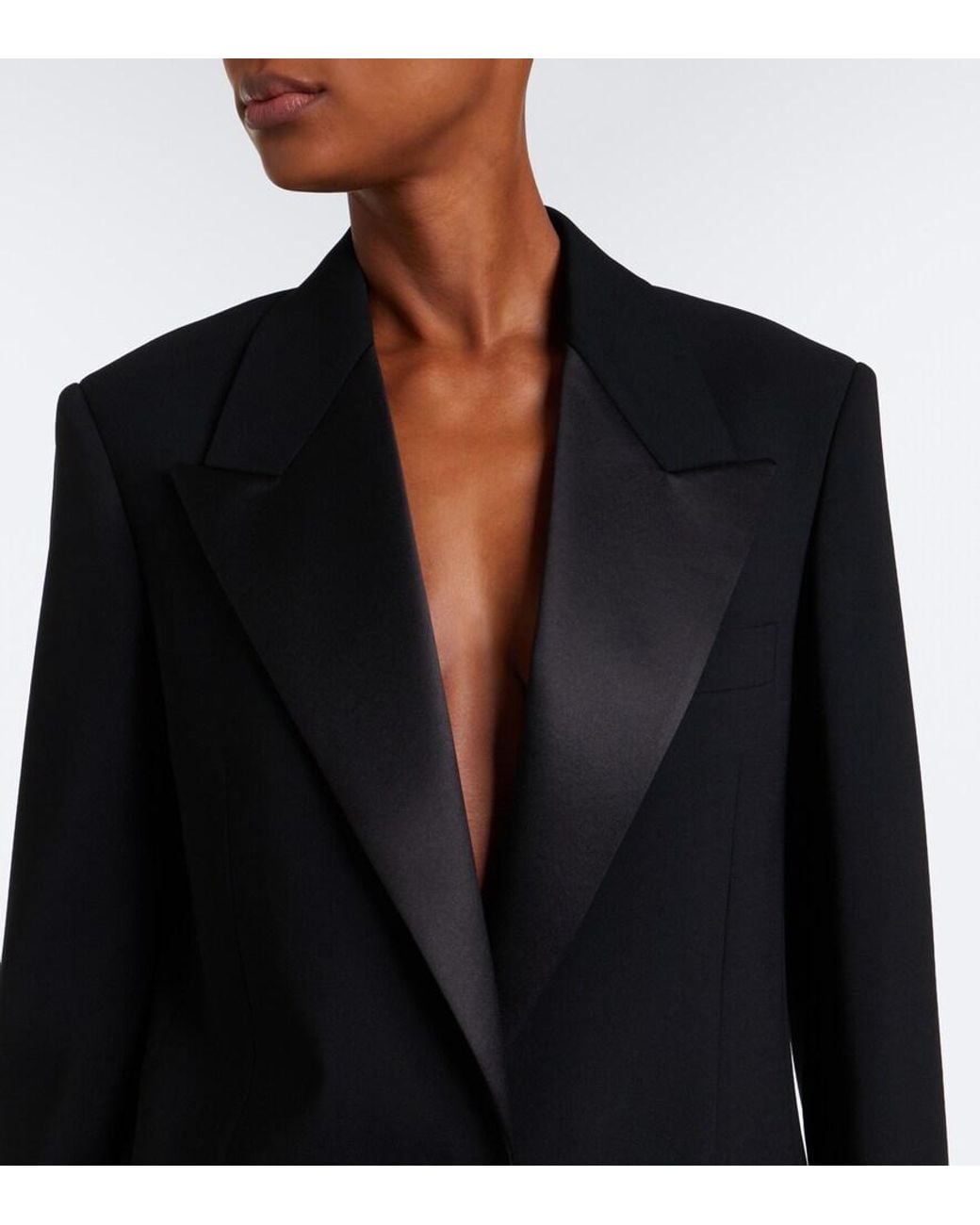 The Row Black Jona Wool Tuxedo Jacket