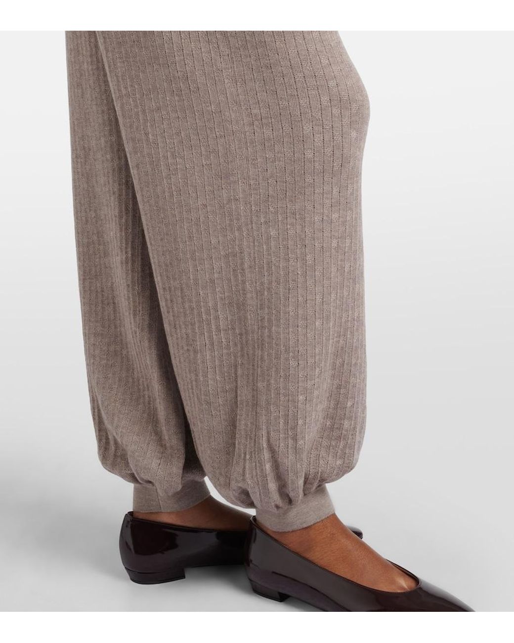 Loro Piana Gray Cashmere And Silk Tapered Pants
