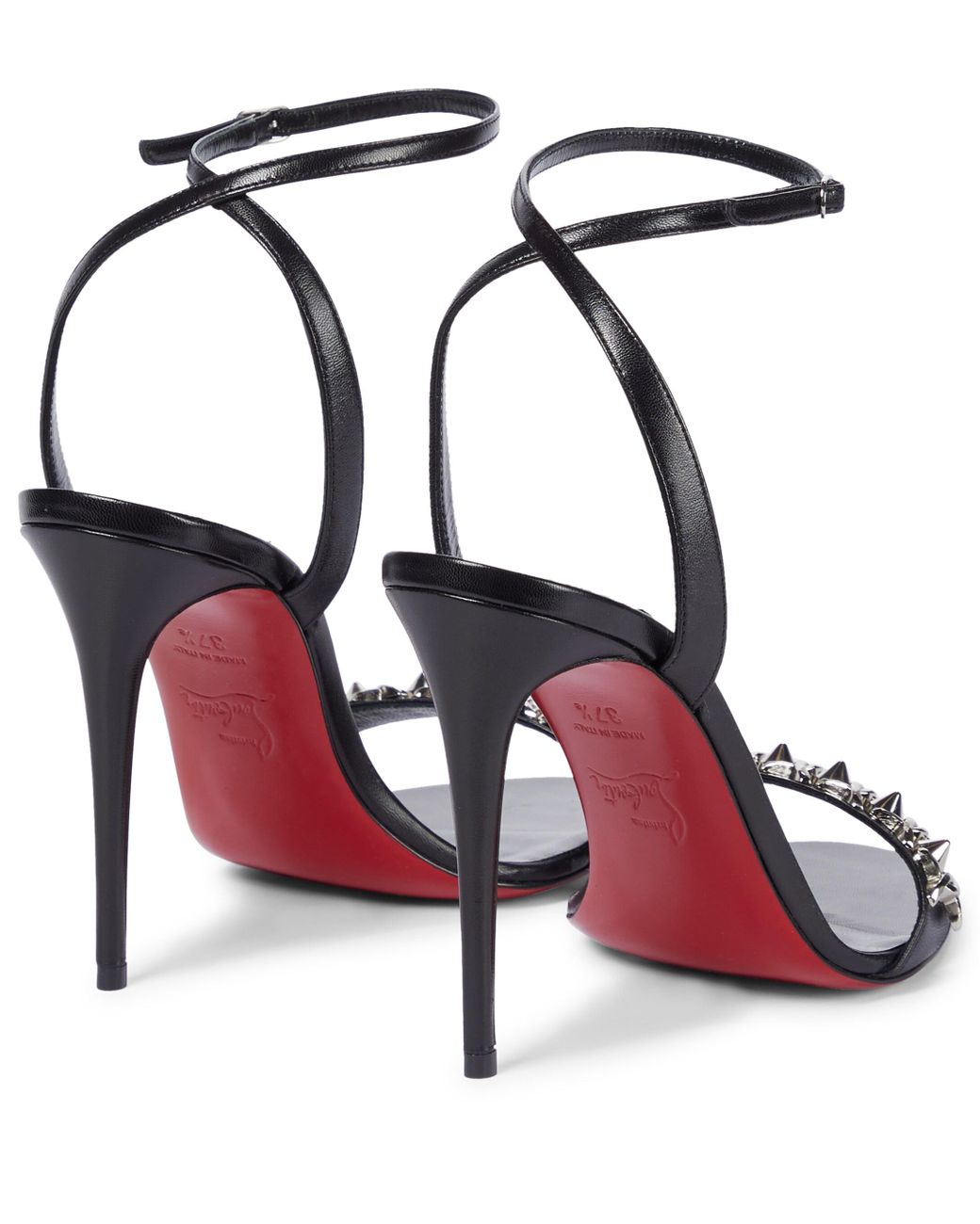 Christian Louboutin Loubigirl Chain 100 Leather Sandals in Black | Lyst