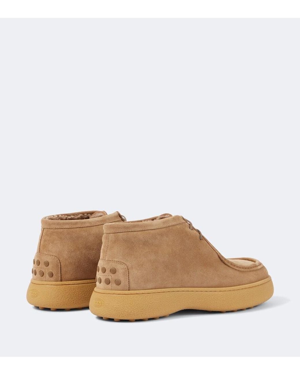 Tod's Natural Suede Lace-Up Boots for men