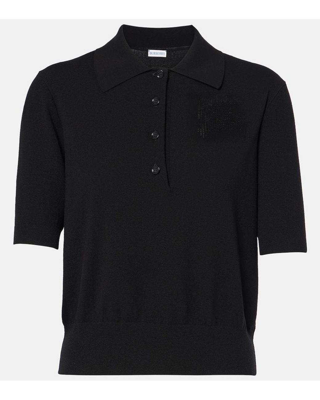 Burberry Black Cotton-Blend Polo Shirt