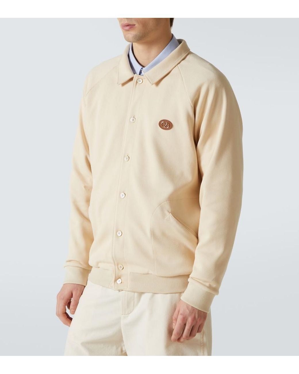 Valentino Natural Cotton-Blend Cardigan for men