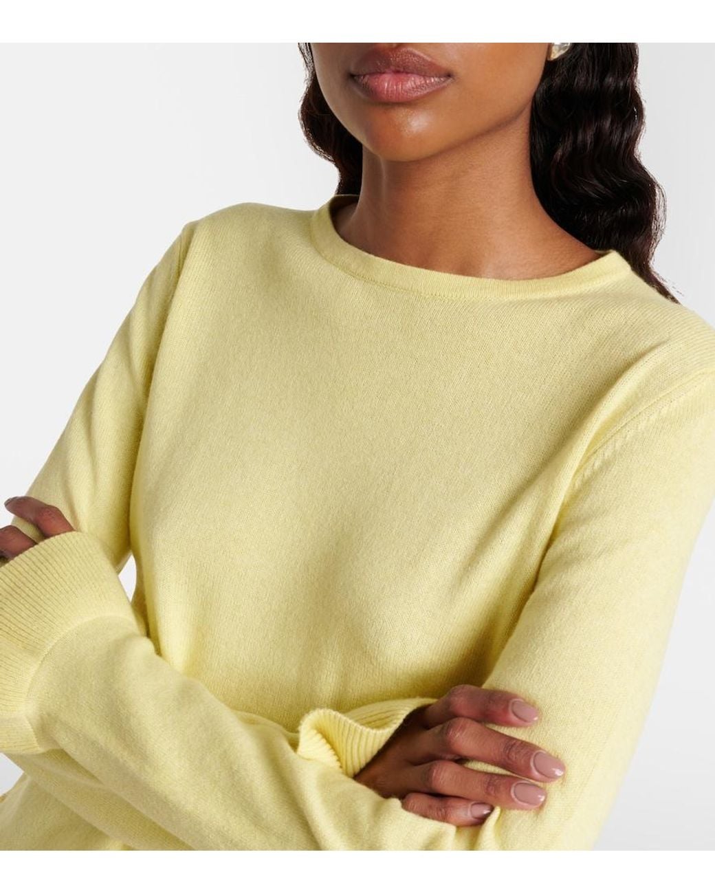Jardin Des Orangers Yellow Cotton And Cashmere Sweater