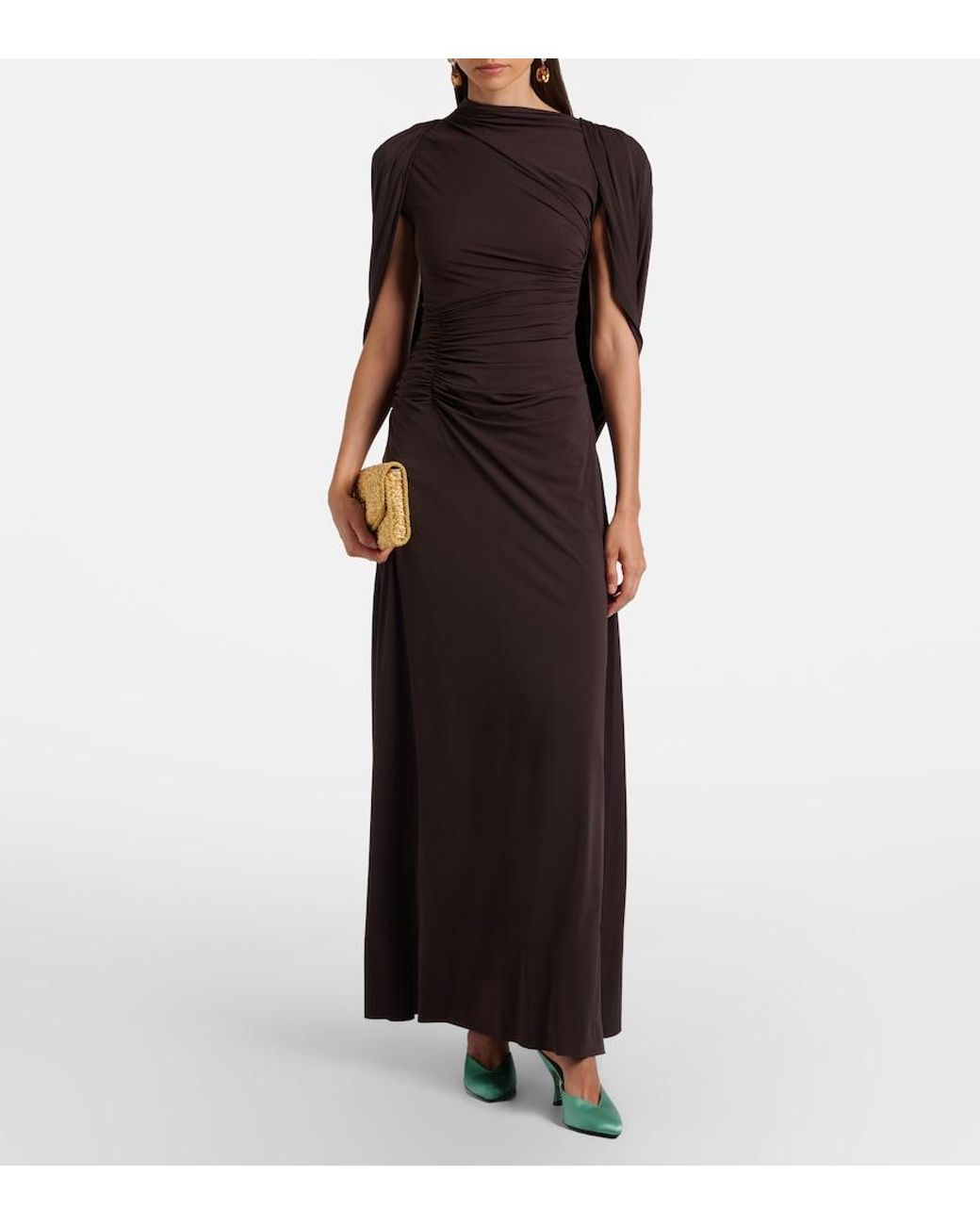 Rachel Gilbert Black Aether Draped Jersey Gown