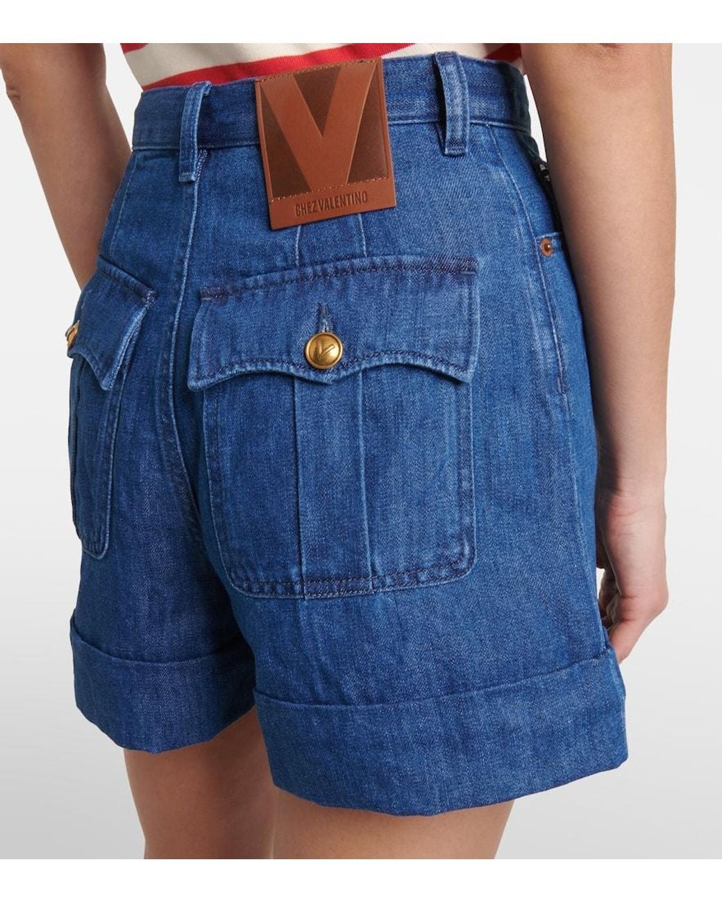 Shorts Di Jeans di Valentino in Blue