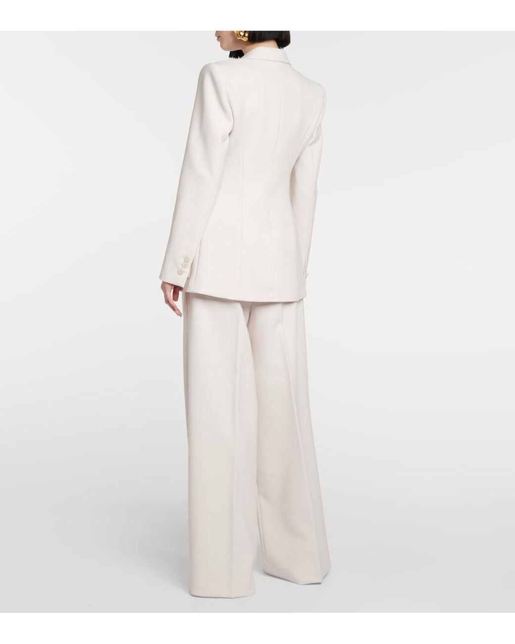 Dorothee Schumacher White Single-Breasted Wool-Blend Blazer