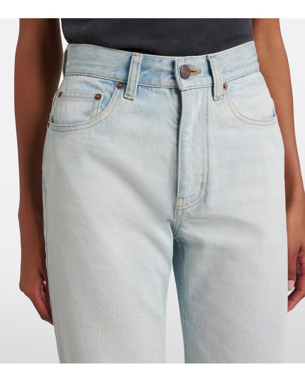 Chloé Gray Faded Wide-Leg Jeans