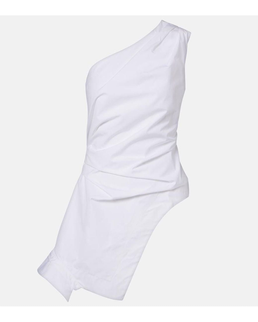 Rohe White Asymmetric One-Shoulder Cotton Poplin Top