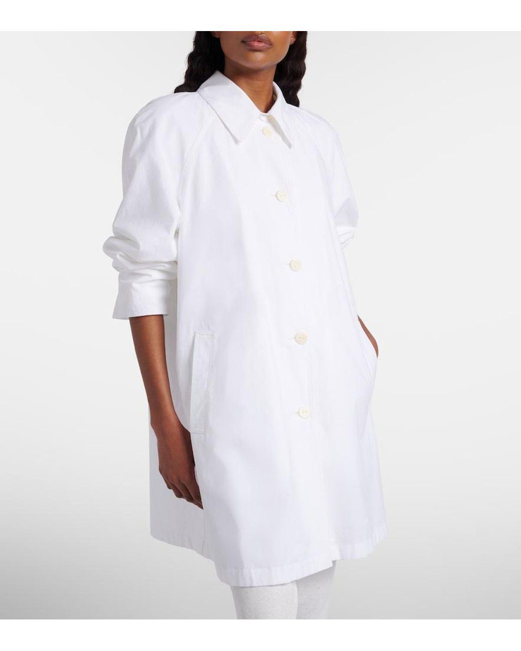 The Row White Hawkins Cotton Coat