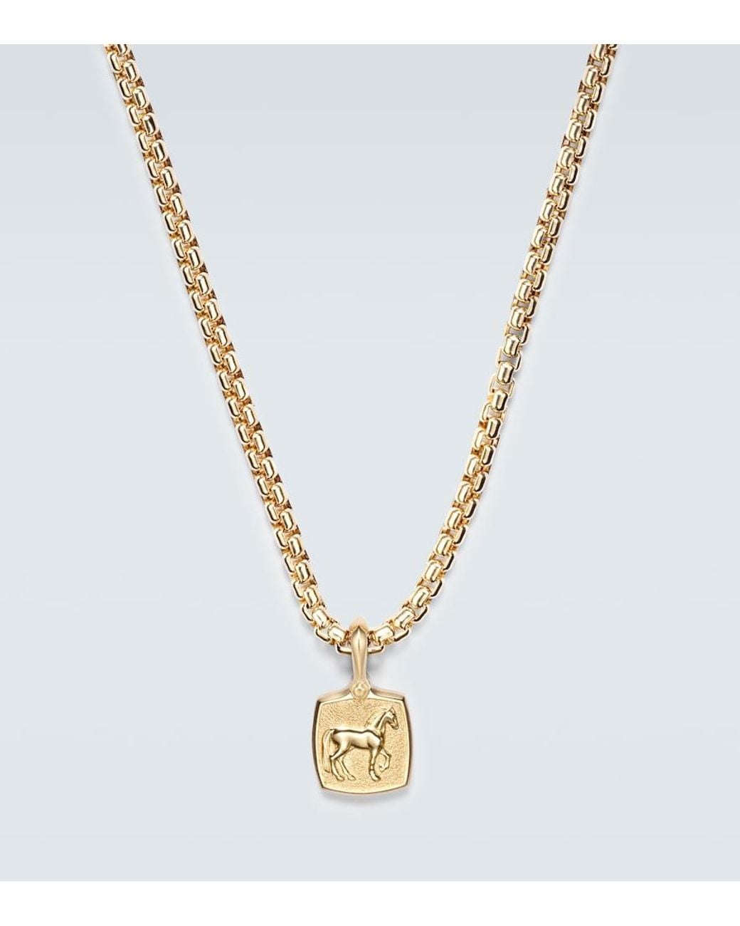 David Yurman Blue Petrvs Horse 18Kt Pendant Necklace for men