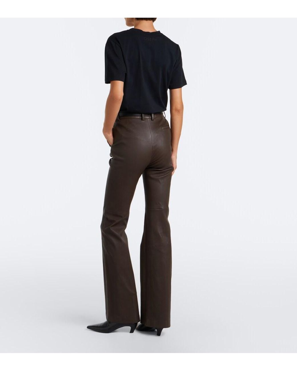 Joseph Gray Tarifa Leather Flared Pants