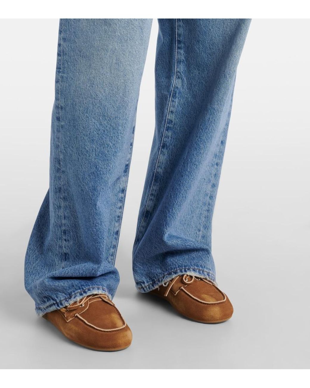 Agolde Blue Franka Mid-Rise Wide-Leg Jeans