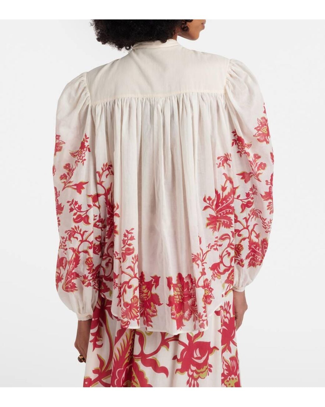 Etro Red Bluse Aus Baumwoll-Voile